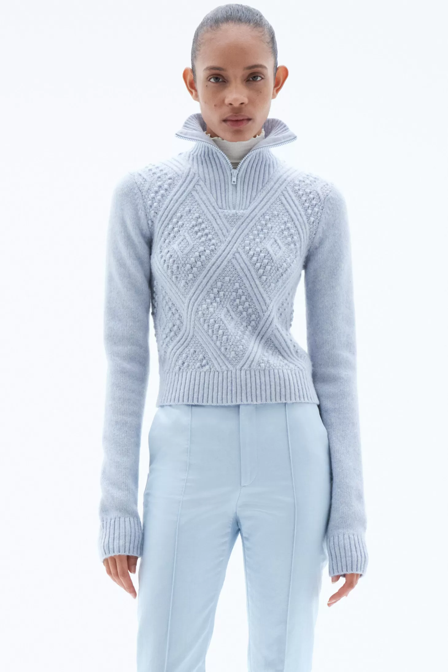 Filippa K Argyle Zip Sweater-Woman Knitwear