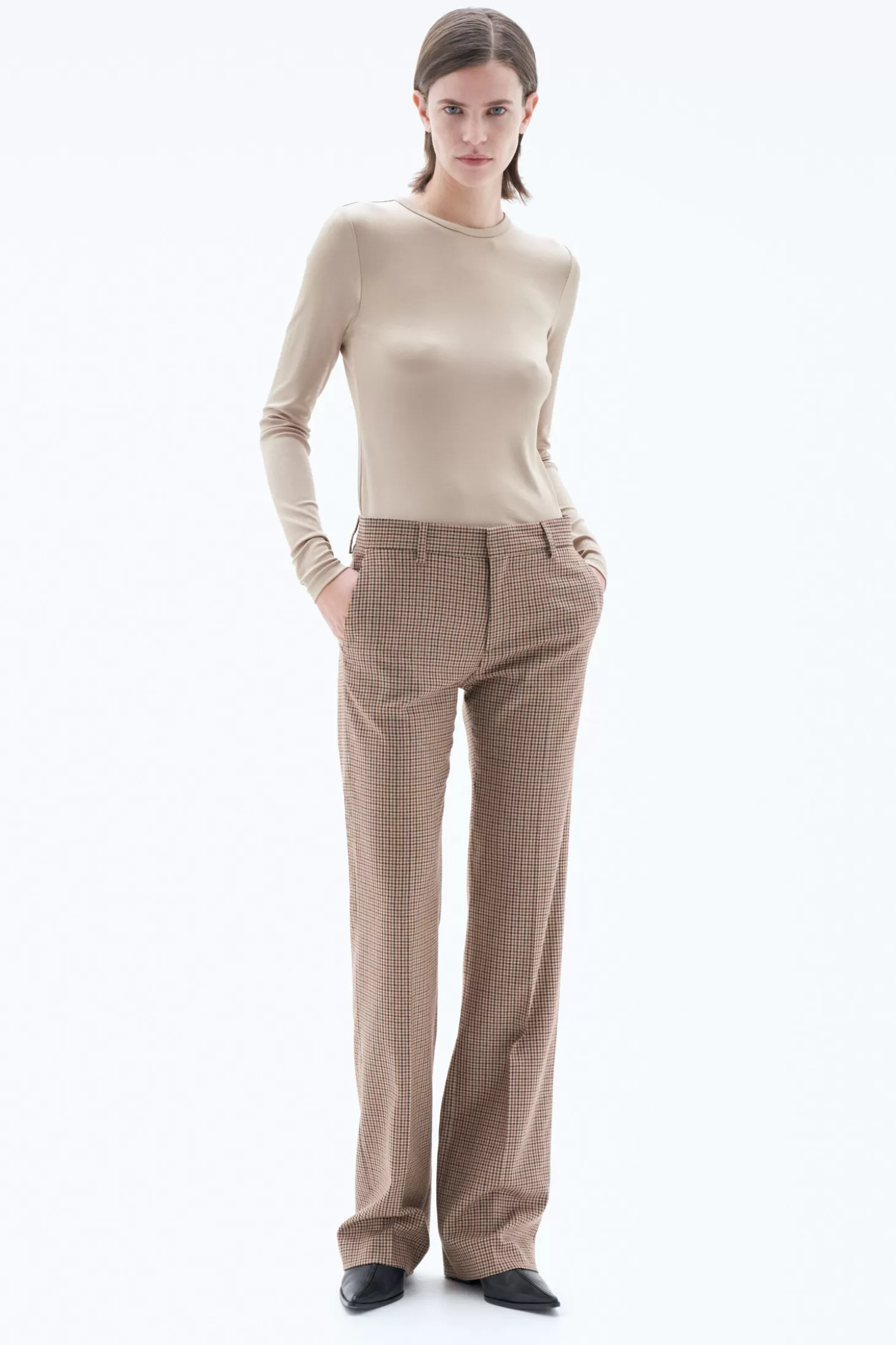 Filippa K Bootcut Check Trousers-Woman Tailoring | Trousers