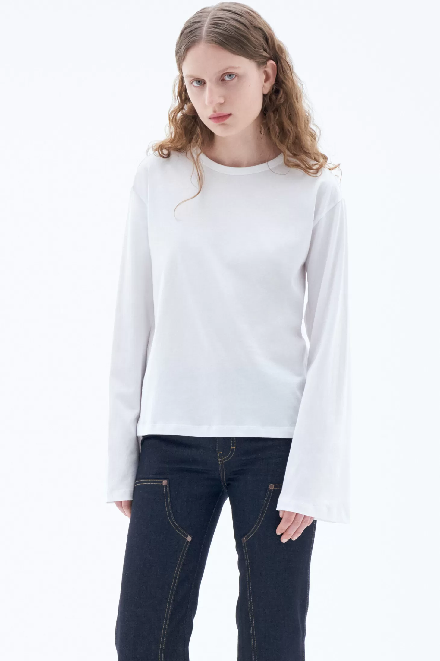 Filippa K Cotton Longsleeve Top-Woman Tops