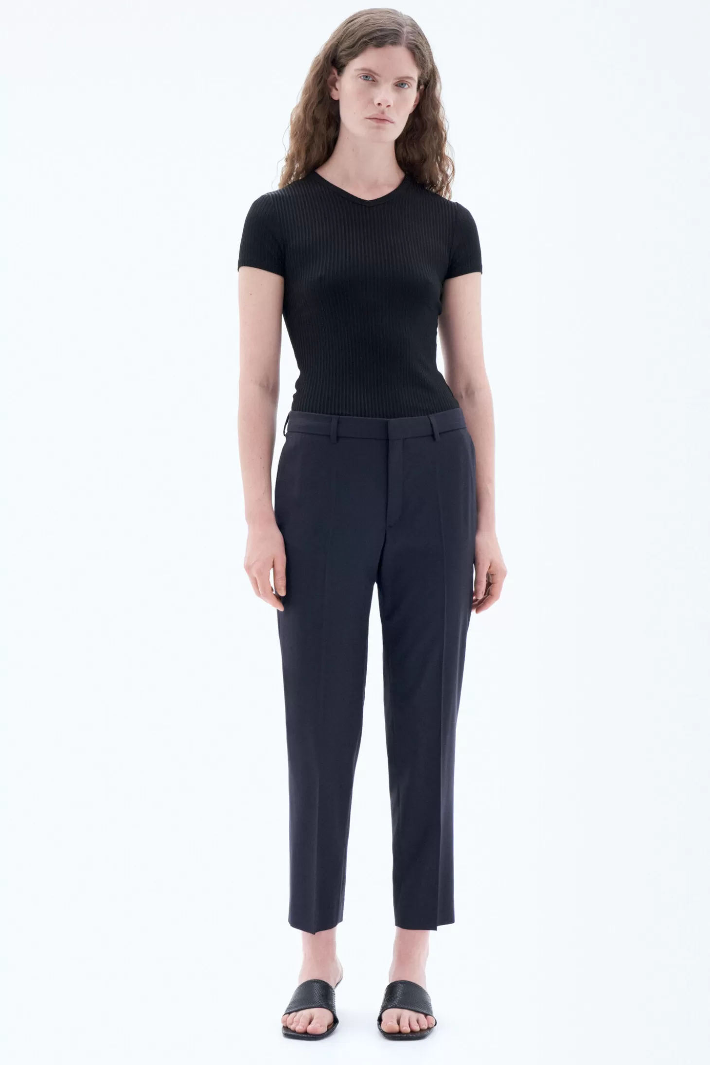 Filippa K Emma Cropped Cool Wool Trousers-Woman Tailoring | Trousers