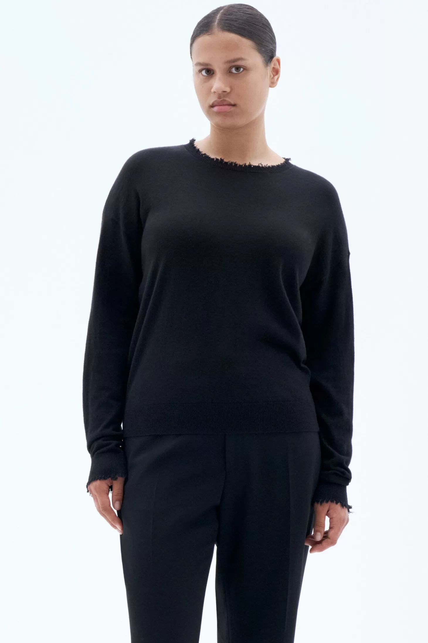 Filippa K Frayed R-Neck Top-Woman Knitwear