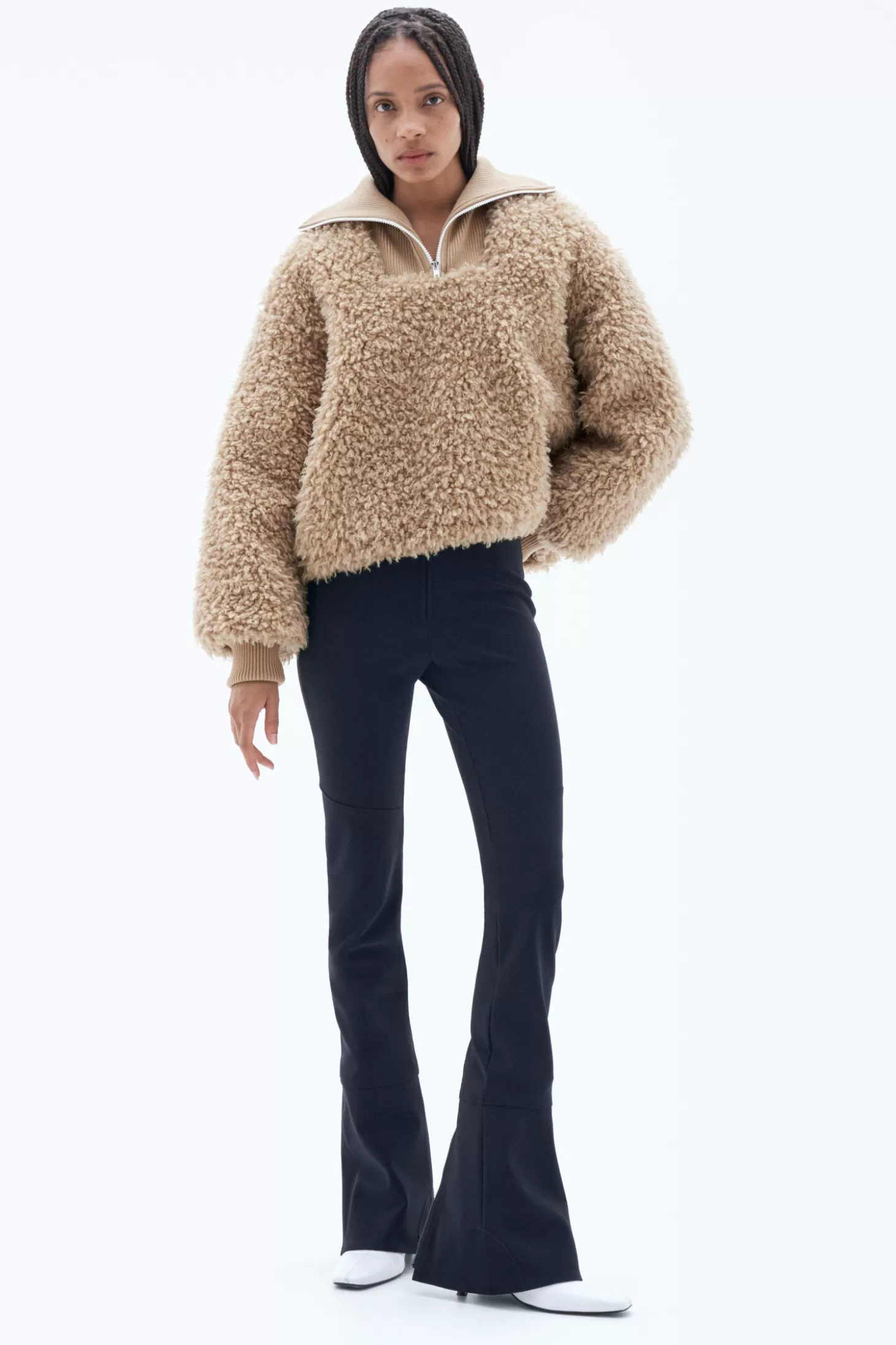 Filippa K Half Zip Faux Fur Jacket-Woman Outerwear