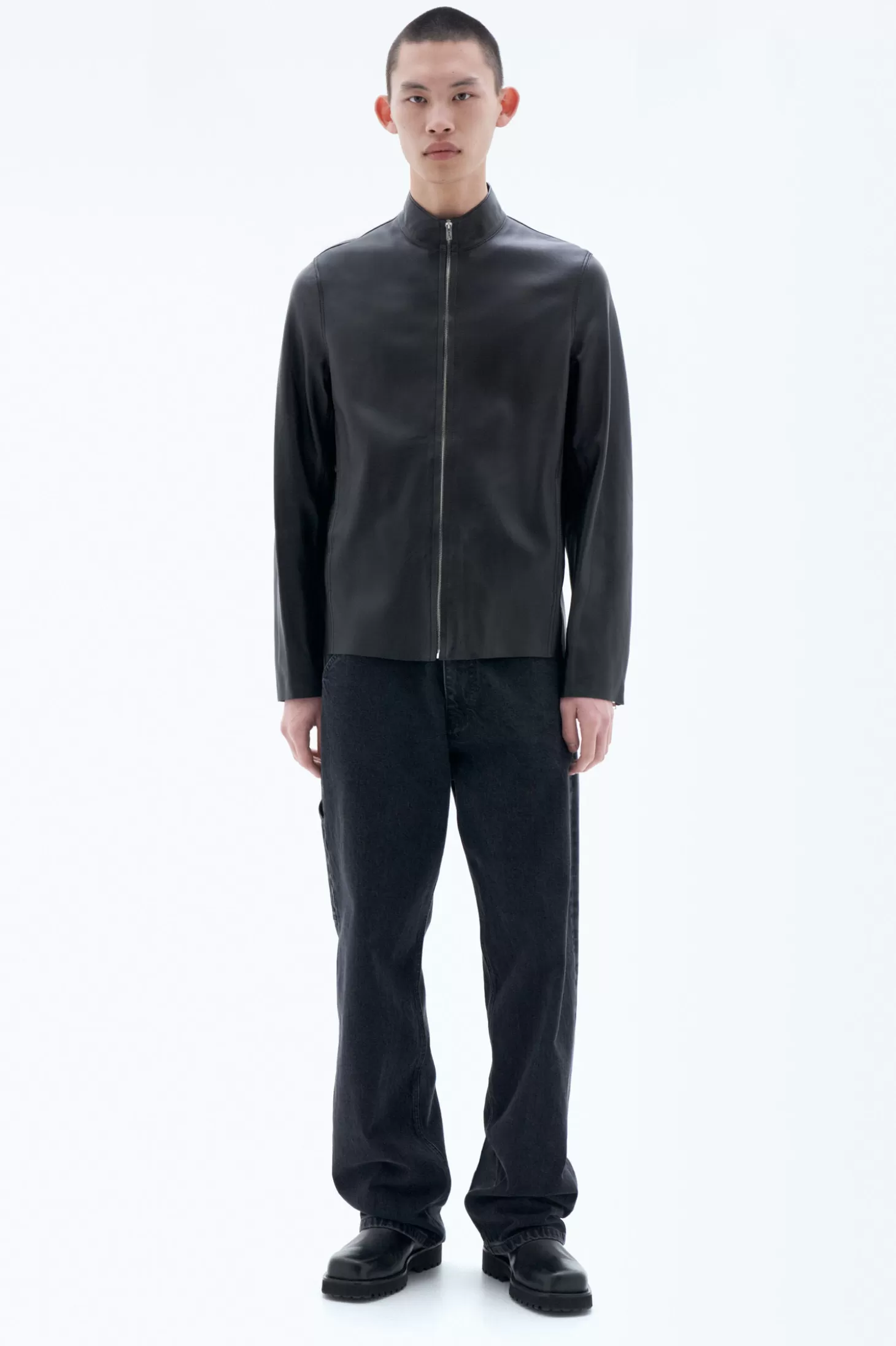 Filippa K Leather Zip Jacket-Man Outerwear