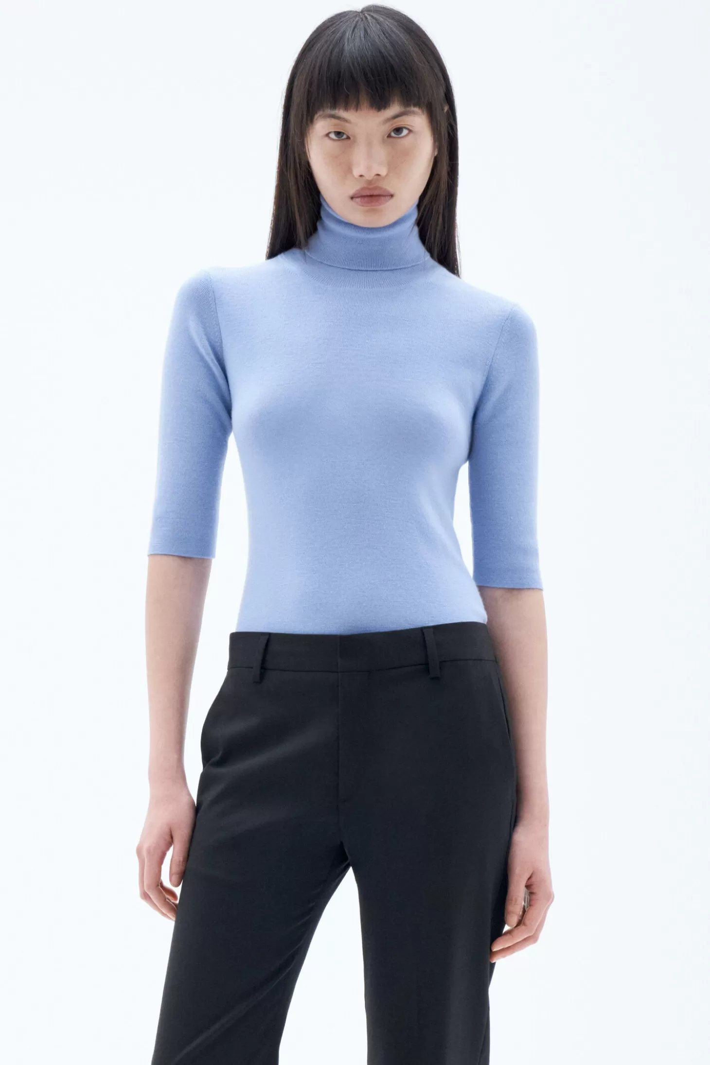 Filippa K Merino Elbow Sleeve Top-Woman Knitwear