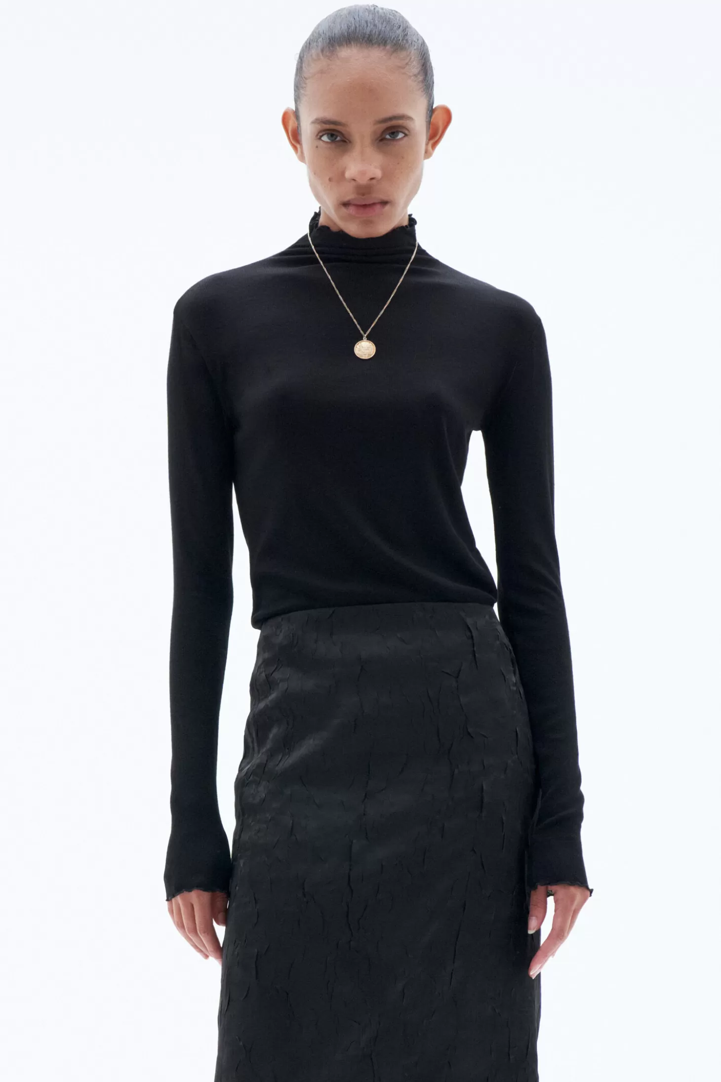 Filippa K Sheer Wool Mock Top-Woman Bestsellers | Tops