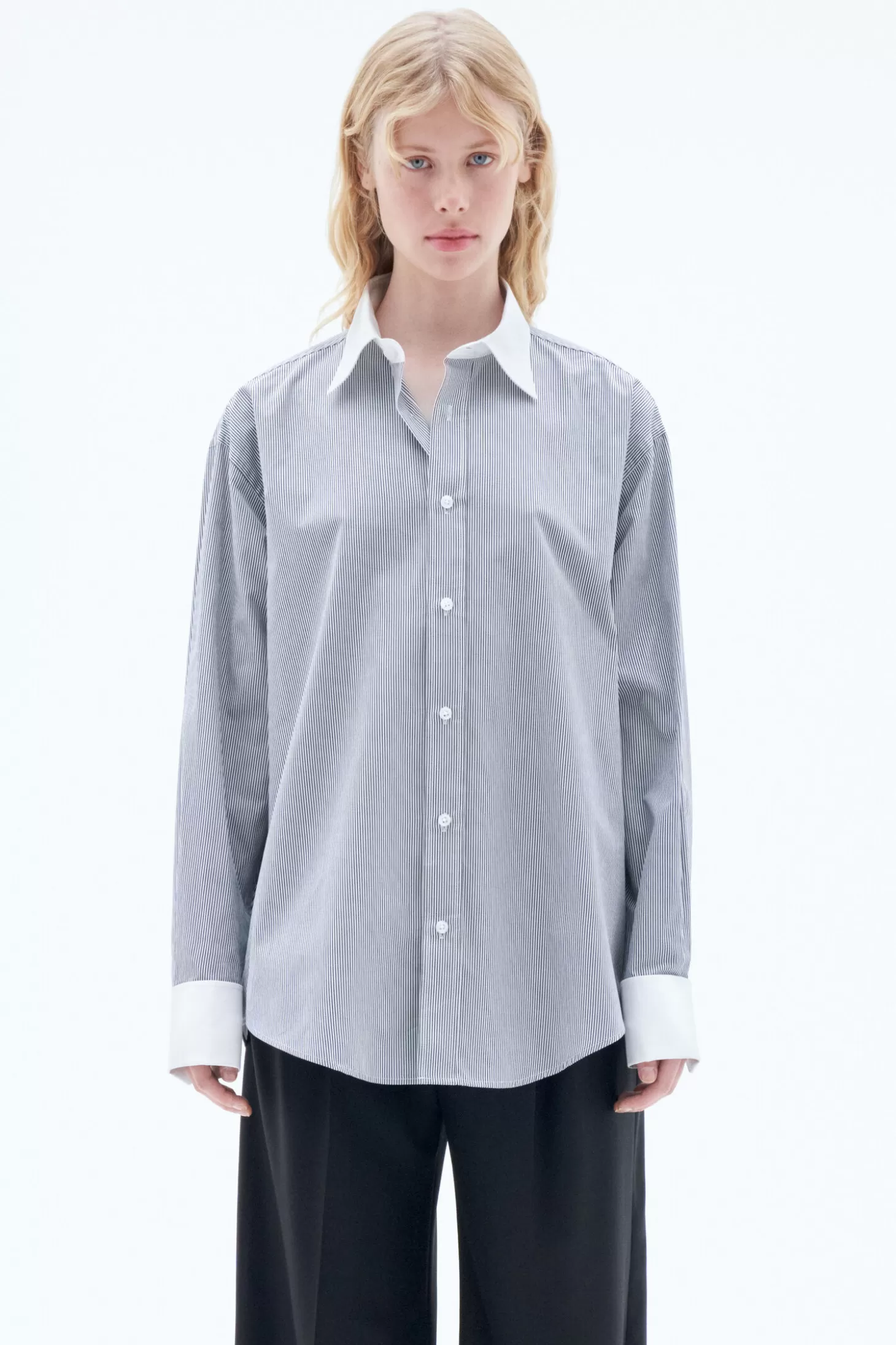 Filippa K Striped Tuxedo Shirt-Woman Shirts & Blouses