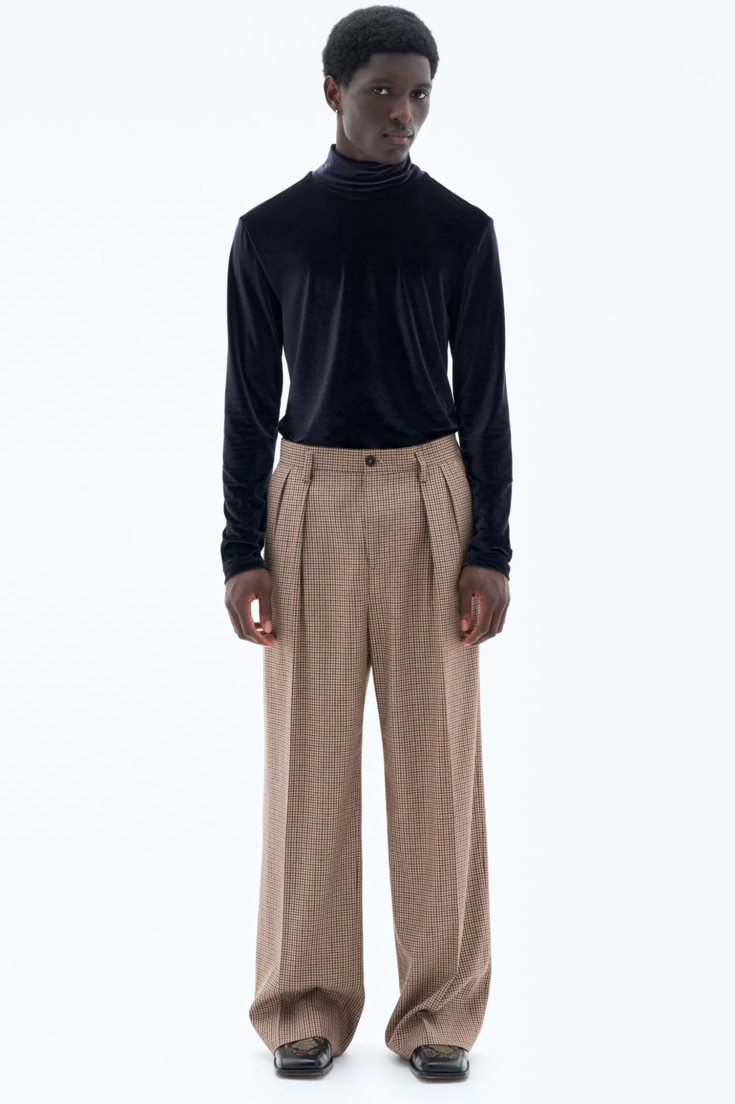 Filippa K Wide Check Trousers-Man Tailoring | Trousers