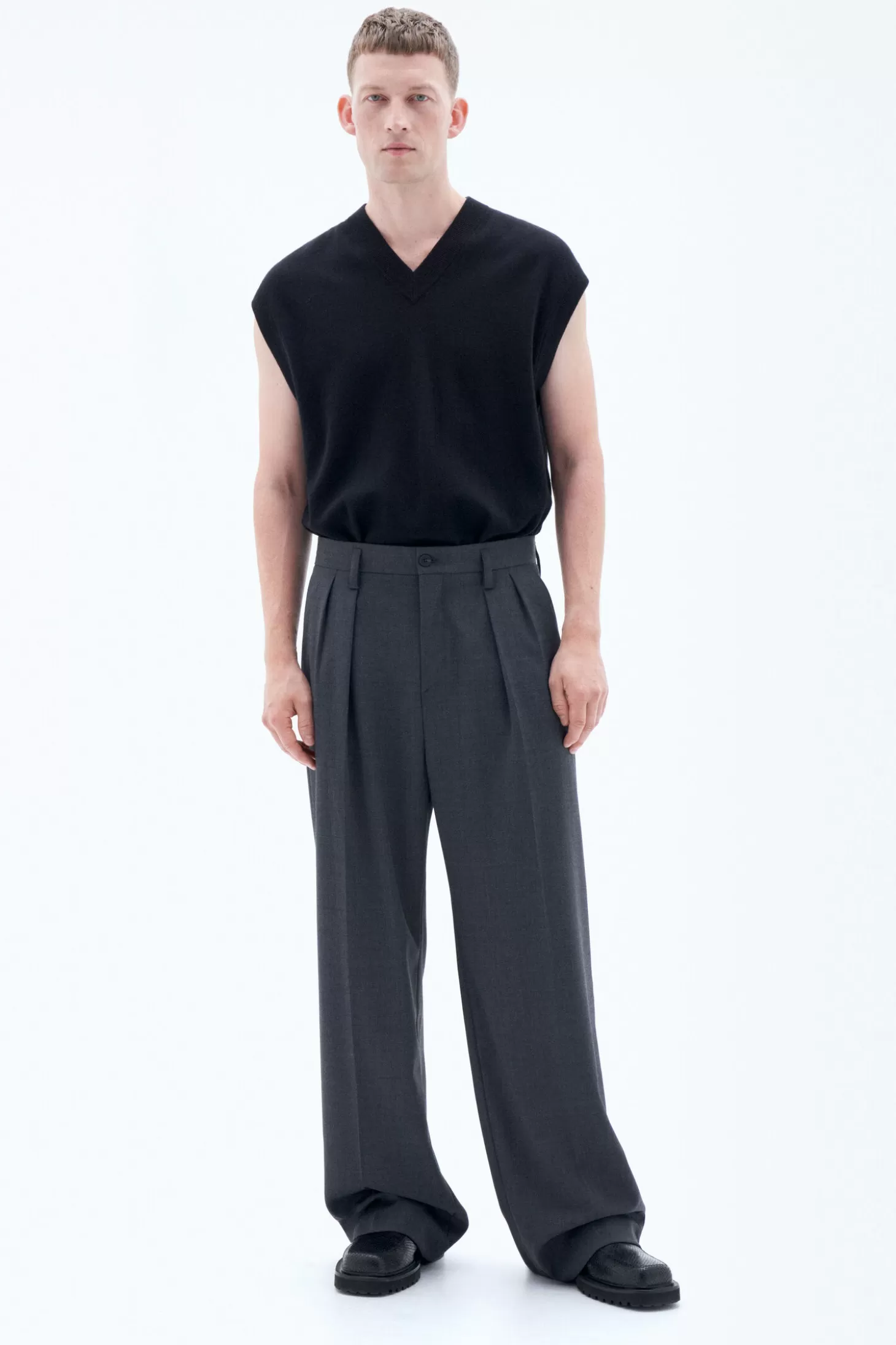 Filippa K Wide Wool Trousers-Man Tailoring | Trousers